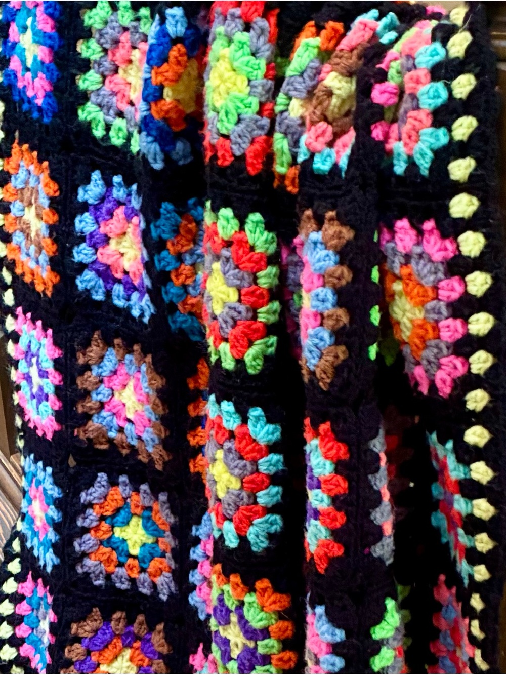Handmade Multicolor Crochet Granny Square Throw Blanket/Afgan - Picture 5 of 5